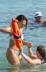 TINA LOUISE and AMANZA SMITH in Bikinis at a Beach in Mykonos 08/01/2021