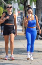 VANESSA HUDGENS and GG MAGREE at Dogpound Gym in West Hollywood 08/17/2021