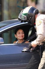 VANESSA HUDGENS Gets Ticket for Using Phone While Driving in West Hollywood 08/30/2021
