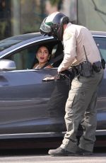 VANESSA HUDGENS Gets Ticket for Using Phone While Driving in West Hollywood 08/30/2021