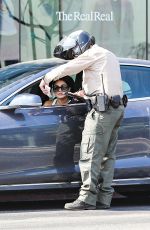 VANESSA HUDGENS Gets Ticket for Using Phone While Driving in West Hollywood 08/30/2021