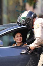 VANESSA HUDGENS Gets Ticket for Using Phone While Driving in West Hollywood 08/30/2021
