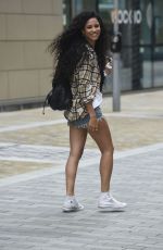 VICK HOPE in Denim Shorts Out in London 08/17/2021