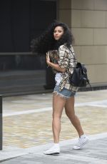 VICK HOPE in Denim Shorts Out in London 08/17/2021