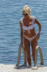 VICTORIA SILVSTEDT in a White Bikini at a Beach in Mykonos 08/01/2021