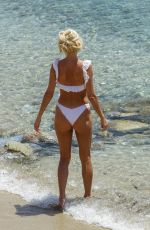 VICTORIA SILVSTEDT in a White Bikini at a Beach in Mykonos 08/01/2021