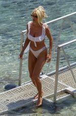 VICTORIA SILVSTEDT in a White Bikini at a Beach in Mykonos 08/01/2021