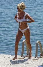 VICTORIA SILVSTEDT in a White Bikini at a Beach in Mykonos 08/01/2021