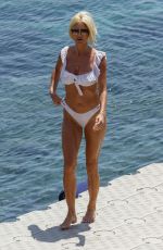 VICTORIA SILVSTEDT in a White Bikini at a Beach in Mykonos 08/01/2021