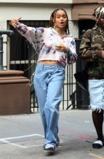 WHITNEY PEAK on the Set of Gossip Girl in New York 08/20/2021