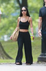 ZOE KRAVITZ and Channing Tatum Out at Central Park 08/27/2021