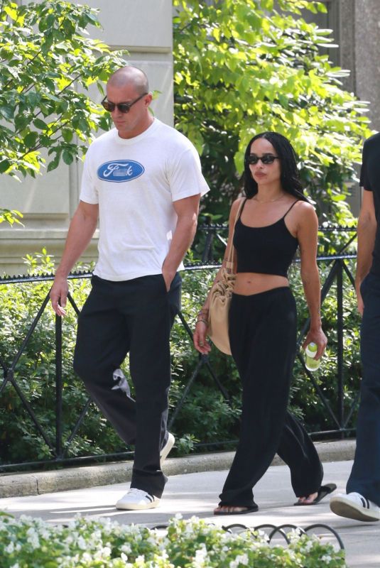 ZOE KRAVITZ and Channing Tatum Out at Central Park 08/27/2021