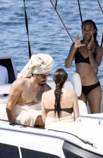 ZOE SALDANA in Bikini at a Boat in Italy 08/16/2021