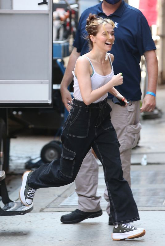 ZOEY DEUTCH on the Set of Not Ok in New York 08/13/2021