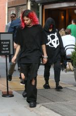ADDISON RAE and Omer Fedi Leaves Bar Pitti in New York 09/14/2021