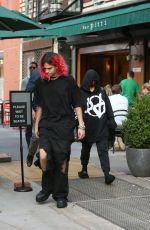 ADDISON RAE and Omer Fedi Leaves Bar Pitti in New York 09/14/2021
