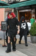 ADDISON RAE and Omer Fedi Leaves Bar Pitti in New York 09/14/2021