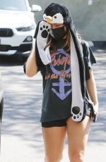 ADDISON RAE Wears a Penguin Beanie Hat Out in Los Angeles 09/21/2021