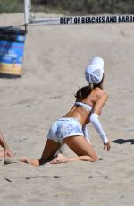 ALESSANDRA AMBROSIO in Bikini Plays Volleyball on Santa Monica Beach 09/18/2021