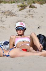 ALESSANDRA AMBROSIO in Bikini Plays Volleyball on Santa Monica Beach 09/18/2021