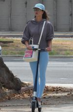 ALESSANDRA AMBROSIO Riding a Scooter Out in Brentwood 08/31/2021