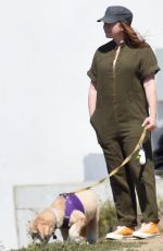 ALYSON HANNIGAN Out with Her Dog in Los Angeles 09/25/2021