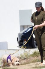ALYSON HANNIGAN Out with Her Dog in Los Angeles 09/25/2021