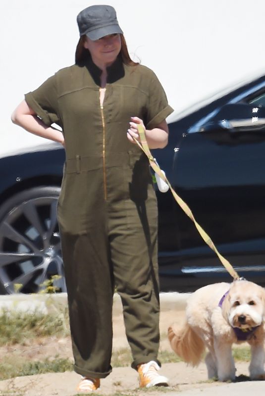 ALYSON HANNIGAN Out with Her Dog in Los Angeles 09/25/2021