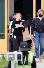 AMANDA SEYFRIED as Elizabeth Holmes on the Set of The Dropout in Los Angeles 08/31/2021