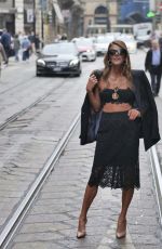 ANNA DELLO RUSSO Arrives at Ermanno Scervino Fashion Show in Milan 09/25/2021