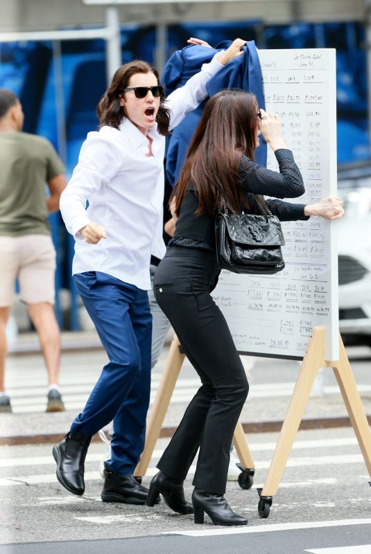 ANNE HATHAWAY and Jared Leto on the Set of WeCrashed in New York 09/08/2021