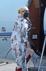 ANYA TAYLOR-JOY Boarding at a Jet at Van Nuys Airport 09/20/2021