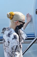 ANYA TAYLOR-JOY Boarding at a Jet at Van Nuys Airport 09/20/2021