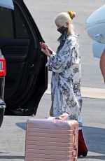 ANYA TAYLOR-JOY Boarding at a Jet at Van Nuys Airport 09/20/2021