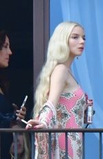 ANYA TAYLOR-JOY Enjoys a Cigarette on Her Hotel Balcony in Venice 09/04/2021