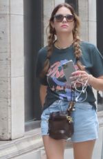 ASHLEY BENSON in Denim Shorts Out in New York 09/16/2021