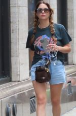 ASHLEY BENSON in Denim Shorts Out in New York 09/16/2021
