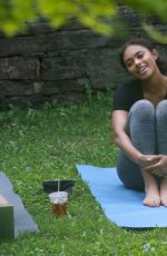 BAILEE MADISON Doing Yoga at a Park in New York 08/30/2021