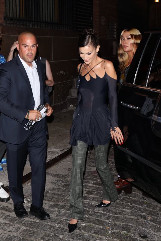 BELLA HADID Arrives at Spring Studios in New York 09/08/2021