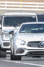 BRITNEY SPEARS Out Driving Her Mercedes-AMG SL 63 in Calabasas 09/01/2021