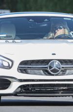 BRITNEY SPEARS Out Driving Her Mercedes-AMG SL 63 in Calabasas 09/01/2021