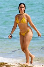 CAMILA CABELLO in a Yellow Bikini at a Beach in Miami 09/20/2021