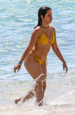CAMILA CABELLO in a Yellow Bikini at a Beach in Miami 09/20/2021