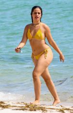 CAMILA CABELLO in a Yellow Bikini at a Beach in Miami 09/20/2021