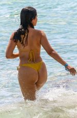 CAMILA CABELLO in a Yellow Bikini at a Beach in Miami 09/20/2021