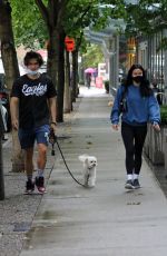 CAMILA MENDES and Charles Melton Out with Their Dog in Vancouver 09/26/2021