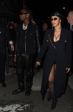 CARDI B Night Out at Paris Fashion Week 09/29/2021