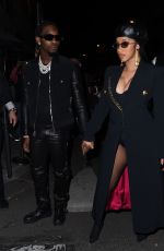 CARDI B Night Out at Paris Fashion Week 09/29/2021