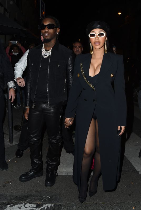 CARDI B Night Out at Paris Fashion Week 09/29/2021