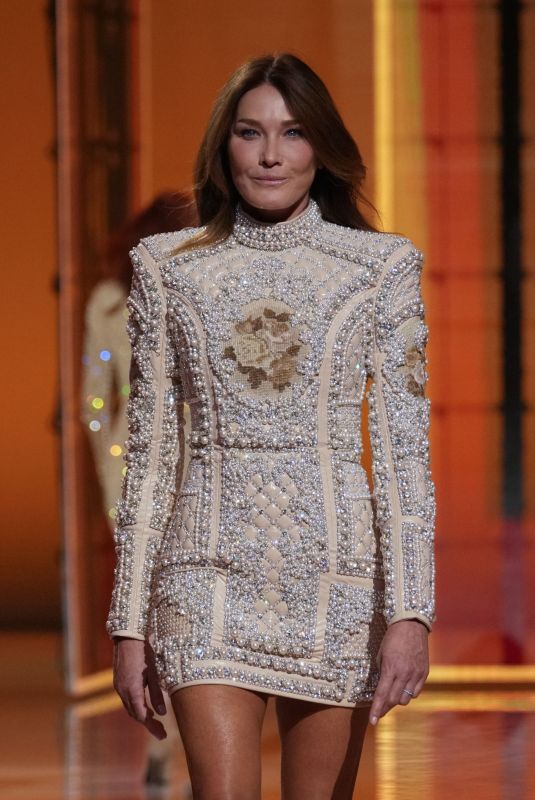 CARLA BRUNI at Balmain Festival in Paris 09/29/2021
